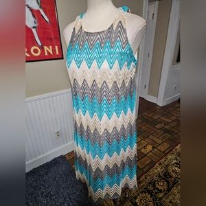 Tacera Zig Zag Mesh Dress Medium